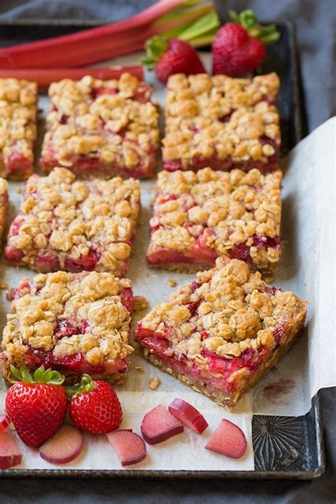 Strawberry Rhubarb Bars With Crumb Topping Cooking Classy