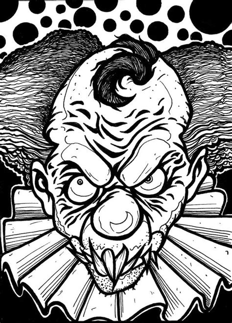 Scary Clown Coloring Page Monster Coloring Pages Skull Coloring Pages