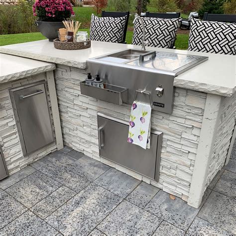 Rta Outdoor Living L Shaped Outdoor Kitchen Island With Coyote 30 Inch