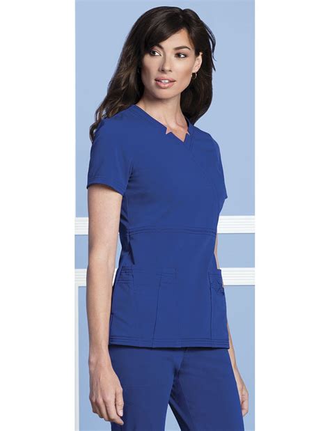 Sapphire Madison Mock Wrap Scrub Top Medical Uniforms Dresses For Work Scrubs Nursing