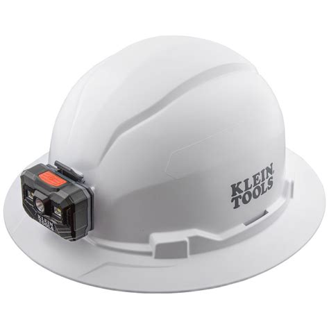 klein tools 60406rl hard hat non vented full brim with rechargeable headlamp white