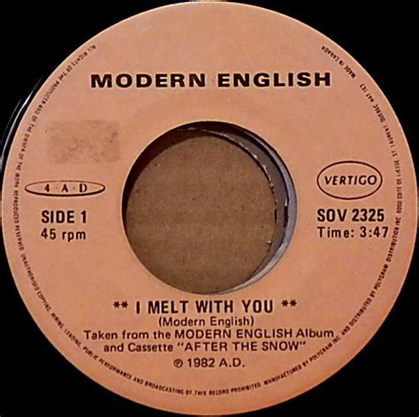 Modern English I Melt With You 1983 Vinyl Discogs