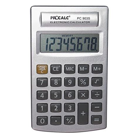 Calculadora Procalc PC S dígitos usa pilha AA cor prata Escritório Total Tudo para