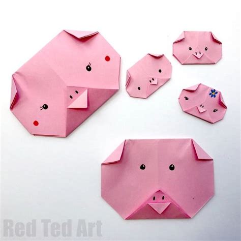 Easy Origami Pig Face | Origami pig, Pig crafts, Chinese ...