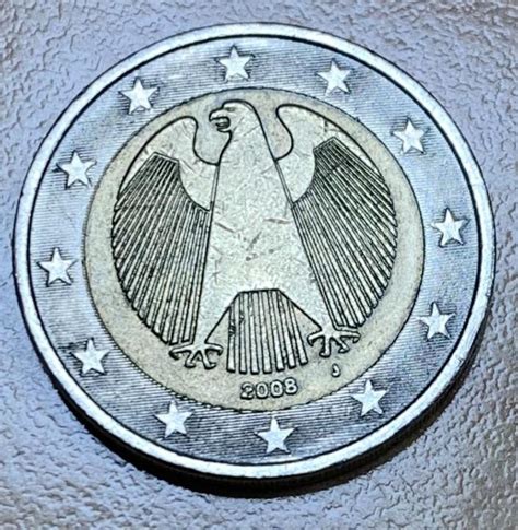 Pièce 2€ Rare Allemagne 2008 Sans Frontières Les Euros Monnaies Et