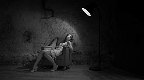 Women Model Sergey Zhirnov Sitting Monochrome Chair 500px