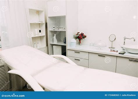 Modern Cosmetologist Cabinet Interior Of Beauty Center Stock Image