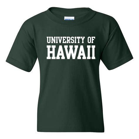 University Of Hawaii Rainbow Warriors Basic Block Cotton Youth T Shirt