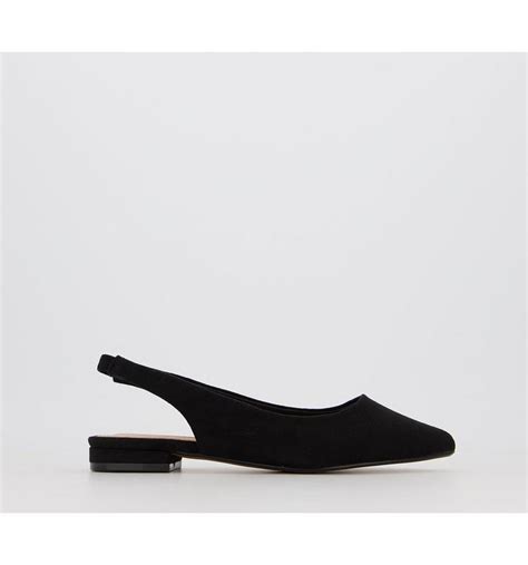 Office Flavour Pointed Slingback Flats Black Flat Shoes For Women