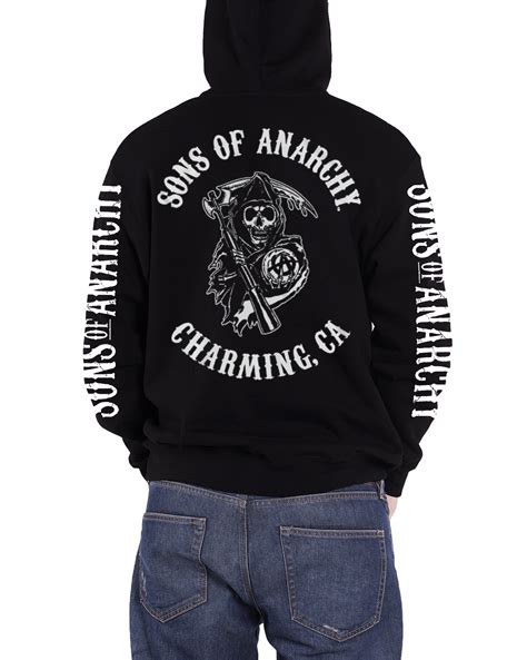 Sons Of Anarchy Hoodie Reaper Samrco Logo Soa Crew Official Mens New