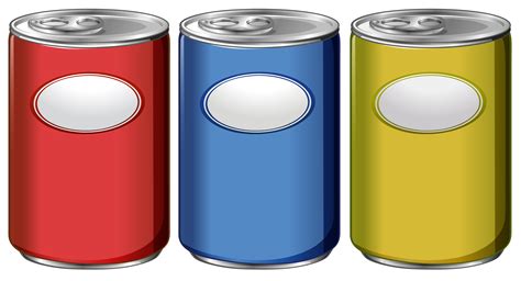 Three Cans With Different Color Labels 297341 Vector Art At Vecteezy