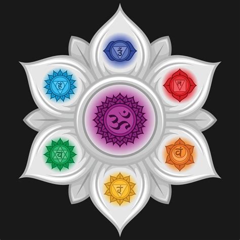 Vector Design Of Lotus Flower With Chakras Symbol 13131462 Vector Art At Vecteezy