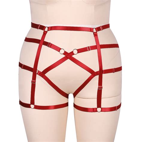 fetish body harness goth women s harness garter belt bondage elastic bdsm adjust sexy lingerie
