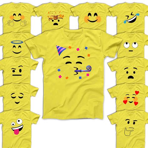 Emoji T Shirts Smiley Face Party Roll Eyes Crazy Love Angel Etsy Canada