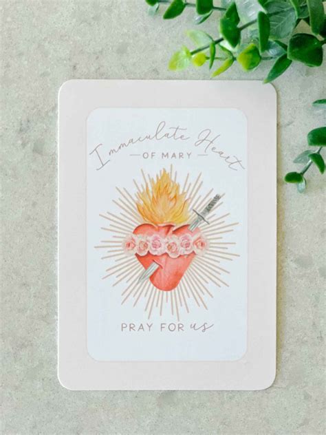 Immaculate Heart Of Mary Prayer Card Catholic Paper Goods House