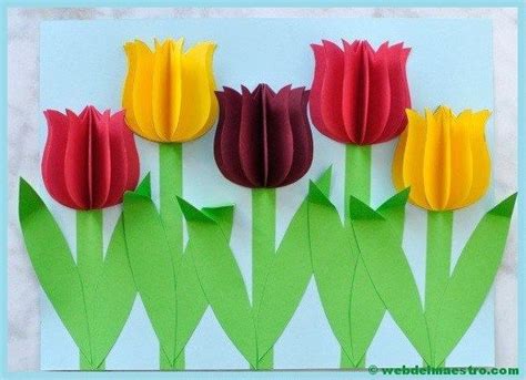 Manualidades Tulipanes De Papel Artesanías De Flores Manualidades