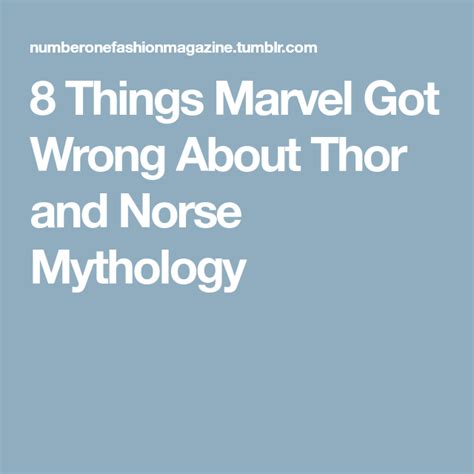 8 Things Marvel Got Wrong About Thor And Norse Mythology With Images