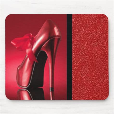 Red High Heel With Bow Mouse Pad