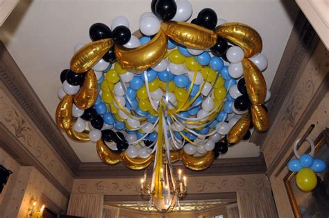 Decorating a ceiling with fabric is a great way to cover up an ugly ceiling and dramatically change the look of an entire room. balloon chandelier | Balloon ceiling decorations, Balloon ...