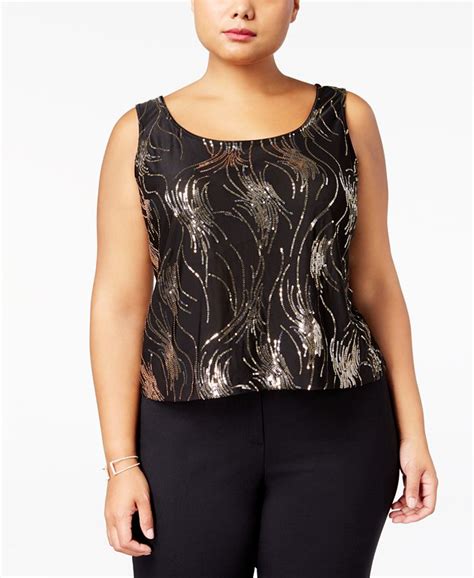 Alex Evenings Plus Size Sequined Jacket And Shell Macys