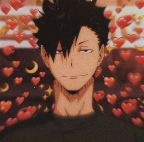 An Anime Character With Black Hair Surrounded By Hearts