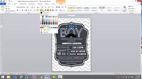 baby shower invitation template  ms word youtube