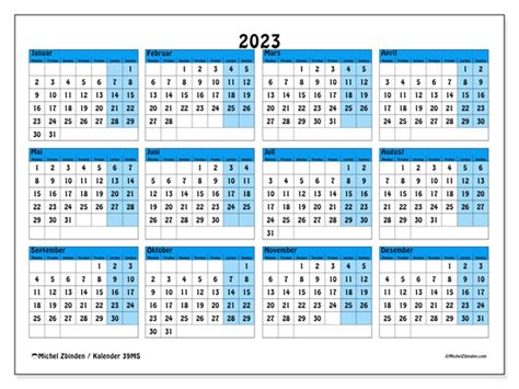 2023 Kalender For Utskrift “norge” Michel Zbinden No