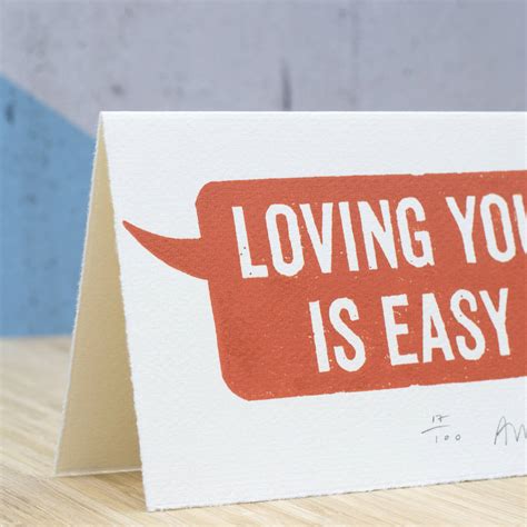 Limited Edition Loving You Is Easy Card By Oakdene Designs
