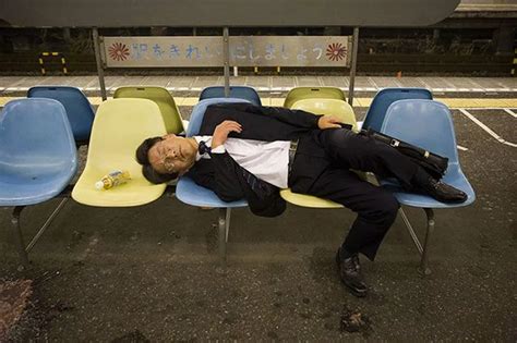 Embarrassing Pictures Of Japanese Businessmen Passed Out In Public