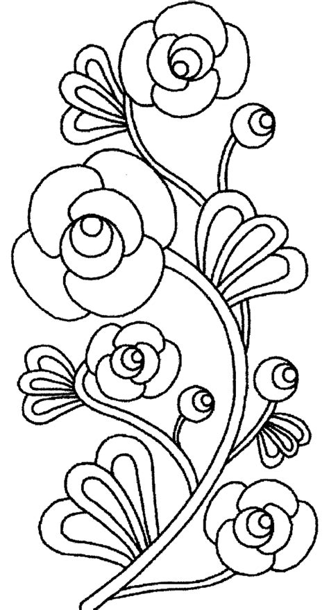 Stampa Floreale Da Colorare Embroidery Patterns Embroidery Flowers