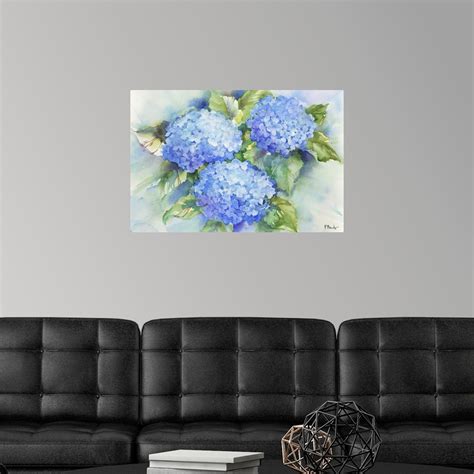 Sky Blue Hydrangea Poster Art Print Hydrangea Home Decor Ebay