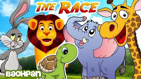 Wild Animals Animated Short Story For Kids Hare Tortoise Running Race