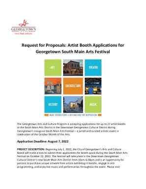 Fillable Online Request For Artist Booth Proposals For The South Main