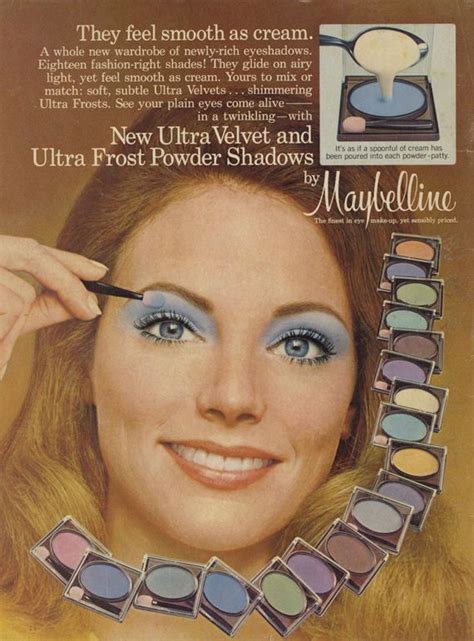 1976 Maybelline Makeup Vintage Ad Blue Eye Shadow 70s Beauty Cosmetics Advertisement Print