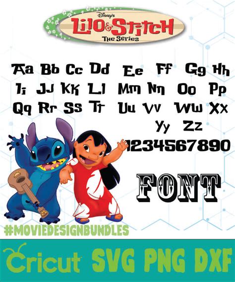 Disney Alphabet Lilo Stitch Letters Font svg Lilo Stitch Numbers Lilo