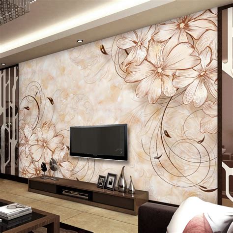 Elegant Wall Mural Flower Pattern Photo Wallpaper Custom 3d Wallpaper
