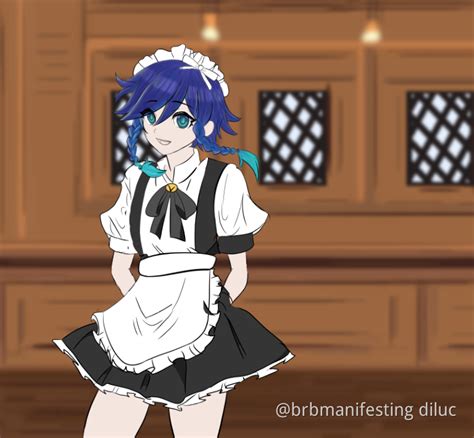 Venti In A Maid Outfit Fanart Complete~ Genshin Impact Hoyolab