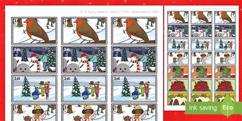 Christmas Post Office First Class Stamps