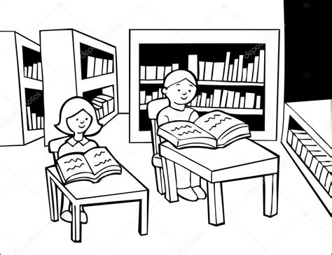 Library Building Coloring Pages