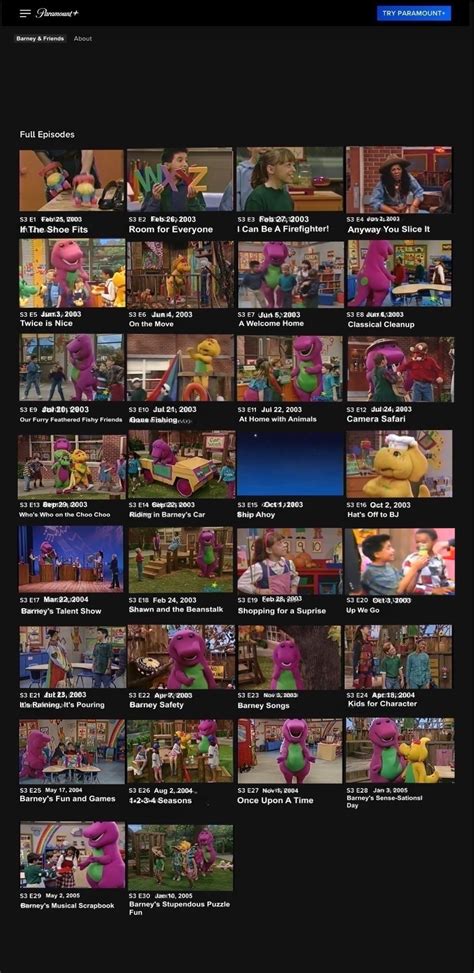 Season 3 Of Barney And Friends On Paramount By Pinkiepieglobal On