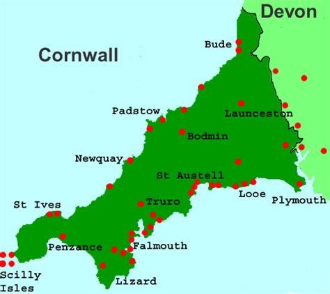 'the atlas of the counties of england. Cornwall, UK hotels and accommodation