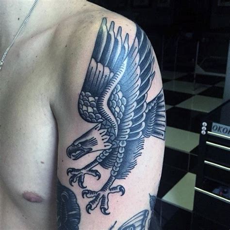 50 Traditional Eagle Tattoo Designs For Men Old School Ideas