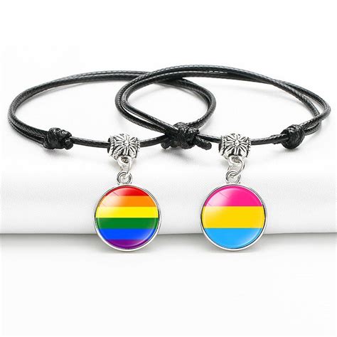 Pansexual Lgbt Gay Lesbian Woven Color Bracelet Rainbow Friendship Bracelet Bracelets Aliexpress