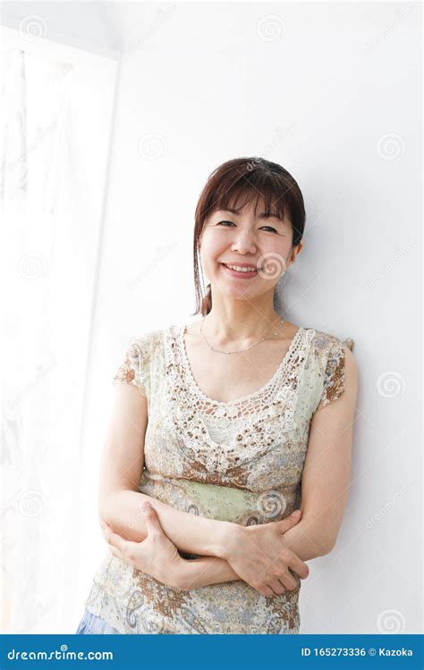 A Stylish Japanese Middle Aged Woman Stock Photo Image Of Japanese