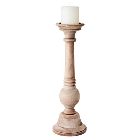 Tall Natural Wood Pillar Candle Holder 62cm Annie Mos