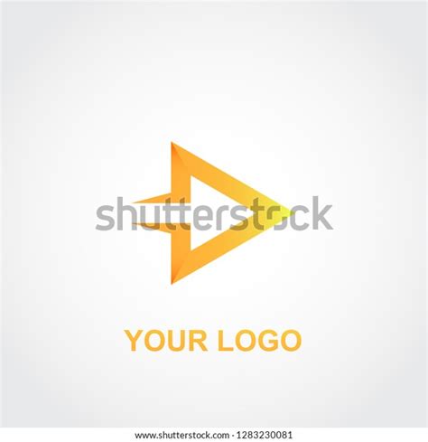 Yellow Arrow Logo Colorful 3d Template Stock Vector Royalty Free