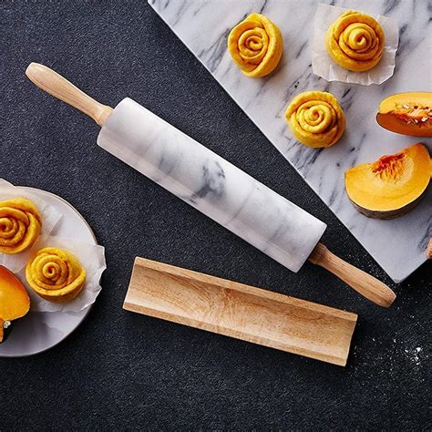 Simple Style Adjustable Marble Rolling Pin Chef Made Kitchen Baking Tool Marble Stone Rolling
