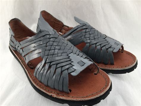 Custom Painted Mens Leather Greys Mexican Sandals Huarache Shoes All