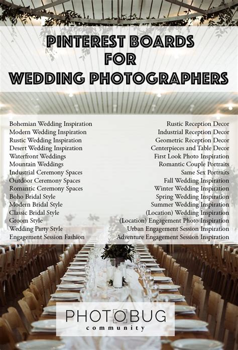 30 Pinterest Board Ideas For Wedding Photographers Photobug Community