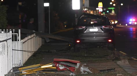 Car Crashes Into Power Pole Brings Down Live Wires In Roselands